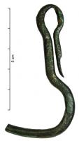 BLC-4030 - Crochet de balancebronzeCrochet de balance dont la tige forme une boucle de suspension, prolongée en arrière par un long appendice façonné en tête d'anatidé.