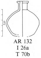BLS-4105 - Balsamaire AR 132verreTPQ : -30 - TAQ : 200Balsamaire à panse globulaire, parois épaisses et col court. Le bord peut être replié à l'horizontale ou ourlé vers l'intérieur. 
