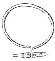BRC-4106 - Bracelet ouvert à têtes de serpentsbronzeBracelets à jonc mince, les extrémités sont écrasées, encochées  et marquées d'incisions pour évoquer des têtes de serpents.