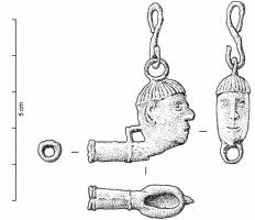 SFP-9003 - Sifflet de pèlerin : tête masculineplombTête masculine, coiffé 