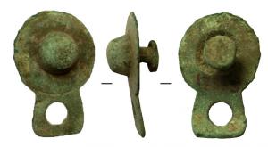 SPD-4012 - Suspension de pendant de harnaisbronzeTPQ : 150 - TAQ : 250Simple bouton circulaire, à umbo central arrondi, équipé sur le côté d'une bélière pour la suspension d'un pendant; au revers, fixation pour cuir.