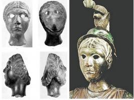 STE-4345 - Statue aux yeux rapportés en verrebronze, verreStatue, en fonte creuse, dont les yeux évidés étaient rapportés en verre coloré. Les objets concernés peuvent être des accroupis, des statues entières ou des têtes isolées.