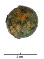 BIL-7001 - Bille en céramique glaçuréeterre cuiteBille de céramique recouverte d'une glaçure verte mouchetée irrégulière.