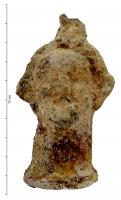 BLS-4136 - Balsamaire anthropomorphe : busteterre cuiteTPQ : 30 - TAQ : 150Vase en forme de tête posée sur un long cou cylindrique, évasé vers le bas pour former le plan de pose ; col au sommet du crâne ; glaçure plombifère.
