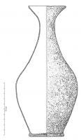 CRU-4065 - CruchebronzeCruche à col étranglé, profil sinusoïdal, bord oblique déversé et fond plat posé sur un bourrelet légèrement épaisi, formant un anneau plat.