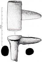ECL-1002 - Enclume à bigornebronzeTPQ : -1150 - TAQ : -725Petite enclume munie d'une large tête plate rectangulaire et d'une bigorne conique ; un appendice conique permet de la fixer sur un socle.