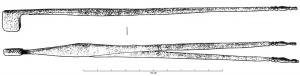 FOU-4001 - Forceps uvulairebronzeForceps constitué de deux longues branches articulées, avec une extrémité active composée de deux plaques rectangulaires ou ovales se faisant face, déportées sur le côté.