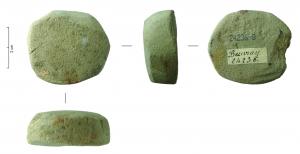 OLI-3006 - Cale abrasive (?)pierrePlaque avec deux grandes faces planes qui correspondent aux surfaces actives