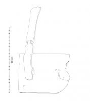 SER-7003 - Serrure à moraillonferSerrure de coffre constitué d'une plaque rectangulaire dans laquelle s'encastre un moraillon fixé à une ferrure. 
