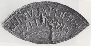 SIG-4092 - Signaculum en forme de mandorlebronzeSignaculum en forme de mandorle, gravé en creux (inscription rétrograde).