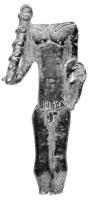 STE-4034 - Statuette : Héraklès - Hercule à la massue relevée à droite (variante)bronzeHéraklès nu, debout, portant la massue relevée contre l'épaule droite et la peau du lion de Némée en sautoir sur le bras gauche, dans une pose rigide, de type archaïque.