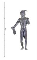 STE-4058 - Statuette : Hermès - Mercure nu, au pétasebronzeMercure entièrement nu, coiffé d'un pétase ailé. La main gauche tenait un caducée au creux du bras, la main droite une bourse.