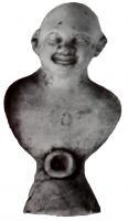 STE-4126 - Statuette : Risusterre cuiteBuste d'enfant souriant (