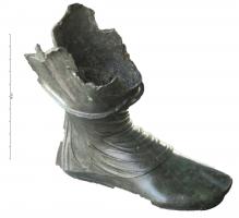 STE-4513 - StatuettebronzePied de statuette chaussé du calceus  