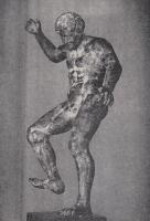 STE-4516 - Statuette : danseur (?)bronzeFigurine d'un homme nu, levant le pied droit et la main droite (attributs disparus).