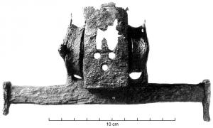 ABL-9001 - Arbalète : système de tension
fer
Système de tension d'arbalète, muni de deux manivelles pour permettre la tension d'un arc massif par l'intermédiaire d'un