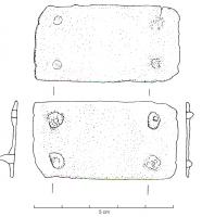 ACG-4005 - Applique de cingulum
bronze
Applique de ceinture rectangulaire, sans charnière, face externe lisse, à 4 pointes de fixation au revers..