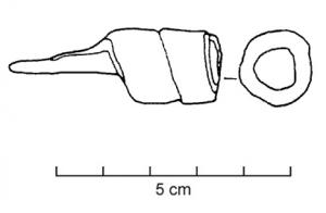 AGB-4001 - Aiguillon de bouvier
fer
Aiguillon formé d'une bande de fer enroulée en spirale, d'où se dégage un aiguillon ; le diamètre est celui du bâton de bouvier (en gén. 15-25mm).