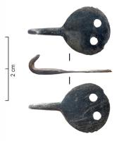 AGR-6010 - Crochet vestimentaire
bronze
Crochet en tôle, constitué d'une plaque circulaire (allant parfois vers un contour