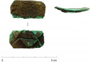 AGV-7001 - Rivet de réparation en tôle
bronze
Rivet formé à partir d'une tôle losangique ou hexagonale dont deux angles opposés ont été rabattus l'un contre l'autre et leurs pointes repliées vers l'extérieur.
