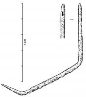 AIG-3003 - Aiguille
fer
Aiguille à corps rectiligne, effilé à la pointe et au sommet arrondi, percé d'un chas allongé.