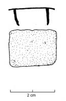 APH-4068 - Applique de harnais rectangulaire
bronze
Applique rectangulaire allongée, deux (parfois quatre) pointes de fixation au revers ; aucun décor.