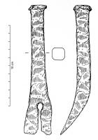 ARR-4001 - Arrache-clou
fer
Outil à main, massif, comportant une robuste poignée prolongée par une extrémité effilée, légèrement recourbée et fendue d'une ouverture longitudinale (souvent terminée par un vide circulaire), permettant d'arracher les clous, en faisant levier.