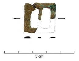 BAC-7027 - Boucle rectangulaire à double fenêtre
bronze, plomb
Boucle rectangulaire à double fenêtre, sans décor, sans étirement des angles, de section plate ou légèrement chanfreinée.