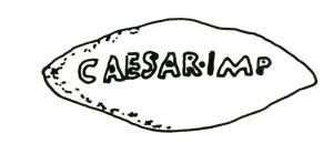 BAL-3009 - Balle de fronde : CAESAR.IMP
plomb
Balle de fronde coulée dans un moule, inscription en relief : CAESAR.IMP.