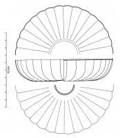 BAS-4010 - Bassin à godrons
bronze
Bassin en tôle, à paroi déversée (profil ouvert en S) ornée de côtes rayonnantes.