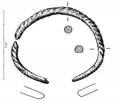 BRC-1106 - Bracelet à décor torsadé
bronze
Bracelet ouvert à extrémités amincies; décor de torsades issues de la fonte.