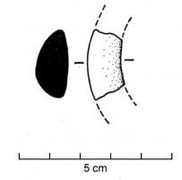 BRC-3012 - Bracelet fermé
terre cuite
TPQ : -500 - TAQ : -30
Bracelet fermé, argile imitant la terre cuite; jonc lisse, de section généralement en D.