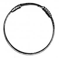 BRC-4057 - Bracelet filiforme à extrémités nouées
argent
TPQ : 1 - TAQ : 300
Bracelet constitué d'un simple fil torsadé, dont la section, notamment entre les enroulements, peut être losangique ou nettement aplatie ; le système de fermeture est composé d'enroulements coulissants, délimitant entre eux, selon les cas, 2 à 4 brins parallèles.