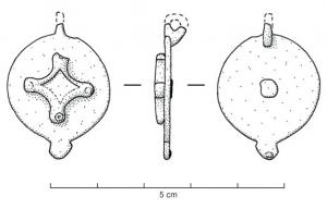 BTS-4236 - Boite à sceau circulaire
bronze
Boîte à sceau circulaire dont le couvercle est orné d'un ornement riveté, cruciforme à côtés concaves.