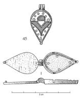 BTS-4241 - Boite à sceau en forme de goutte
bronze
TPQ : 100 - TAQ : 250
Boîte à sceau à charnière en forme de goutte. Son couvercle est plat et émaillé de points bleus, d'une loge centrale jaune et d'une loge en V et en demi-sphère oranges ; bouton terminal.