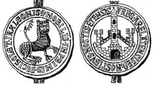 BUL-9132 - Bulle municipale : Arles
plomb
Bulle circulaire moulée : A/, lion dressé à droite, patte antérieure gauche abaissée vers le sol; autour, IRA LEONIS + NOBILIS + IN PRIMIS + DICIS OLET + ; R/ Porte de ville, autour VRBS • ARELATENSIS • NOSTIBVS • NOSTIS • ETENSIS.