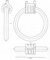 CHD-3003 - Anse de chaudron
fer
Anse en anneau simple passé dans des boucles à cannelures verticales, la section peut être losangique, circulaire ou hexagonale.