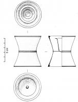 CHL-4002 - Chandelier symétrique
bronze
Chandelier dont le corps, symétrique à l'extérieur, présente deux parties tronconiques légèrement resserrées au milieu ; à l'intérieur, les deux cupules portent d'un côté, une broche centrée, de l'autre une douille.