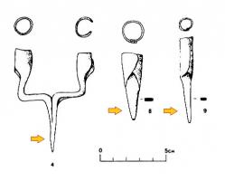 CHL-7006 - Chandelier à ficher
fer
Chandelier à ficher en fer pour plans horizontaux ; a une extrémité la bobèche est obtenue par enroulement du métal sur lui même ; a l'autre extrémité la tige est effilée pour sa fixation au support.