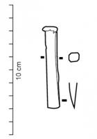 CIS-4008 - Ciseau ou burin
fer
Outil massif et court, de section rectangulaire ou circulaire, à tranchant rectiligne, montrant des traces de percussion directe sur l'extrémité proximale.