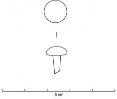 CLD-3005 - Clou décoratif
bronze
Clou de petit module à tige de section circulaire et à tête bombée ou hémisphérique pleine pouvant être émaillée ou non.