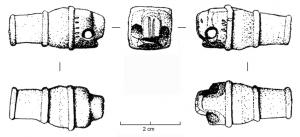 CLE-4049 - Clé à translation, tête de lion
bronze, fer
Manche en bronze coulé sur la clé en fer : il figure une tête de lion prolongée par une gaine de section carrée.