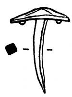 CLN-4000 - • Série : clous de placage de navire 
cuivre
Clou long de 2 à 4 cm, en cuivre, dont le revers de la tête est le plus souvent, pourvu d'aspérités destinées à faciliter l'adhésion sur la feuille de plomb qui protégeait les coques de navires ; revers lisse , à globules ou encore à globules et traits en combinaison.