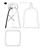 CLT-4008 - Clochette
bronze
Clochette pyramidale, à suspension massive arrrondie.