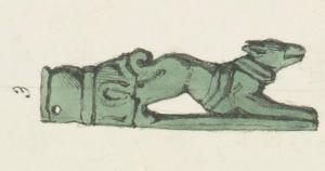 CNF-4068 - Canif : chien courant
bronze
Canif dont le manche figure un chien de chasse (collier), courant, émergeant d'un fleuron.