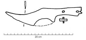 COA-4004 - Couteau à lame arquée
fer
Couteau à longue soie rectangulaire plate rivetée, pour la fixation de plaquettes. Le tranchant est nettement concave, le dos d'abord droit plonge ensuite fortement, pour former une pointe effilée.
