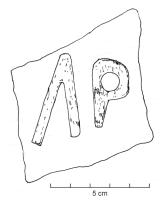 COV-4157 - Tuile estampillée AP
terre cuite
Tuile estampillée AP en creux, sans cartouche.