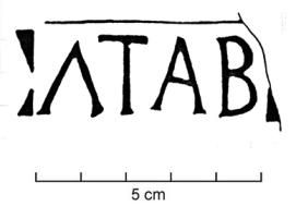 COV-4180 - Tuile estampillée ATAB
terre cuite
Tuile estampillée ATAB ou AT.AB.