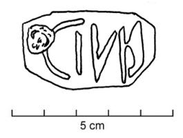 COV-4296 - Tuile estampillée CIVB
terre cuite
TPQ : 100 - TAQ : 300
Tuile estampillée CIVB.