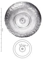 CPE-4082 - Coupe basse à reliefs
argent
Coupe basse à fond plat sur pied annulaire, bords en arc de cercle couverts de reliefs ciselés.